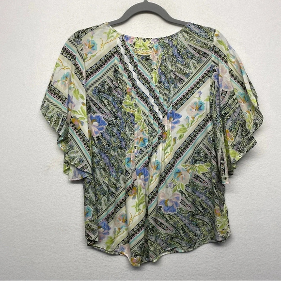 Anthropologie Maeve Blouse Ruffle Sleeve Floral Flowy 2 Maya - Picture 7 of 11